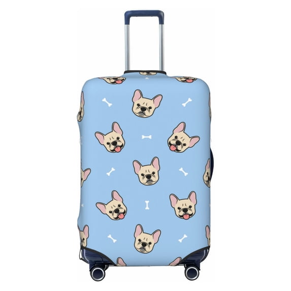 Naloa Cute French Bulldog Elastic Suitcase Protector, Travel Suitcase Protector Cover Fits 18-32in Suitcase - Small