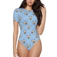 thumbnail image 1 of Naloa Cute French Bulldog Women's Short-Sleeved Onesie, One-Piece Swimsuit for Parties, dates, clubs - XX-Large, 1 of 9