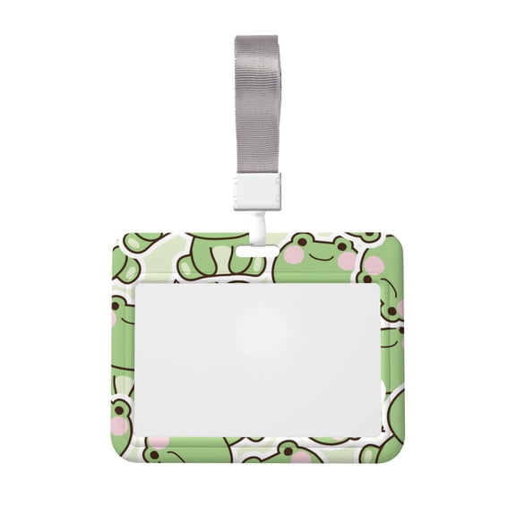 Naloa Cute Frog Card Badge Holder Work Badge Sleeve for Office, School, Factory, ID Credit Cards, Driver Licenses and Passes