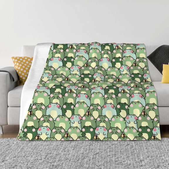 Naloa Cute Frog Flannel Blankets - Thick and Warm Blanket for Winter, Soft Fuzzy Plush King Blanket for All Seasons40"x30"