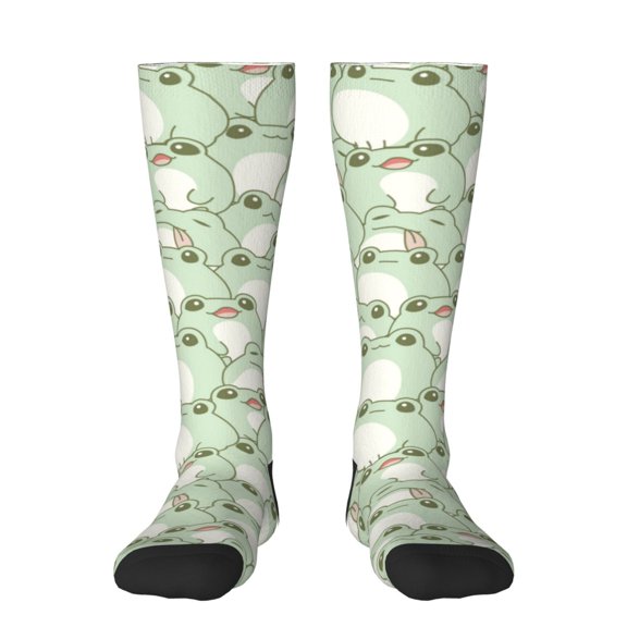 Naloa Cute Frog Thigh High Socks Extra Long Stretchy Sock Women Over Knee High Opaque Stocking Daily Wear