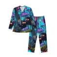 thumbnail image 1 of Naloa Cute Fuzzy Fantasy Creatures Men’s Pajamas Set - Long Sleeve Button Down Sleep Shirt and Pajama Bottoms Sleepwear Set-XX-Large, 1 of 7