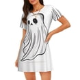 thumbnail image 1 of Naloa Cute Ghost Simple Drawing Print Women Nightgowns,Womens Loungewear,Short Sleeve Sleepwear,Comfy Ladies Nightdress, 1 of 6