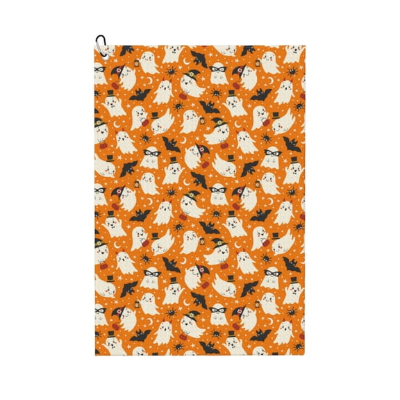 Naloa Cute Ghosts Golf Towel Golf Gift for Men and Women Golf Towel with Carabiner Clip to Quickly Remove Mud, Dirt and Sweat