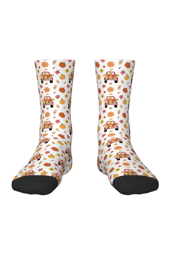 Cute Gnomes In Red Truck Kids Socks Unisex Kids and Toddlers' Crew Socks, ,1 Pairs