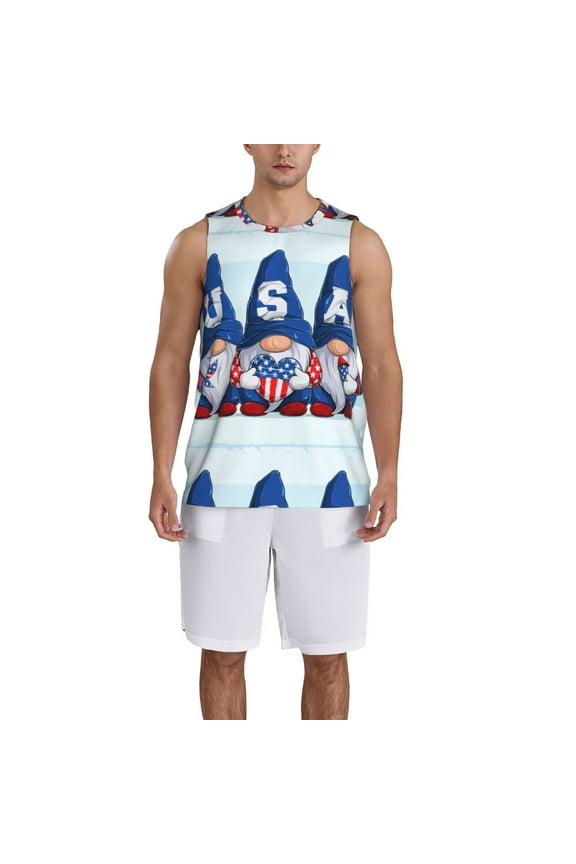 Cute Gnomes in USA Basketball Jersey Reversible Men's Mesh Athletic Sports Shirts Training Practice S-4XLLarge