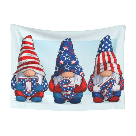 Naloa Cute Gnomes in USA1 Dog Blanket, 3 Sizes Cat Blanket for Indoor Cats Large Medium Small Dog Gifts-Small