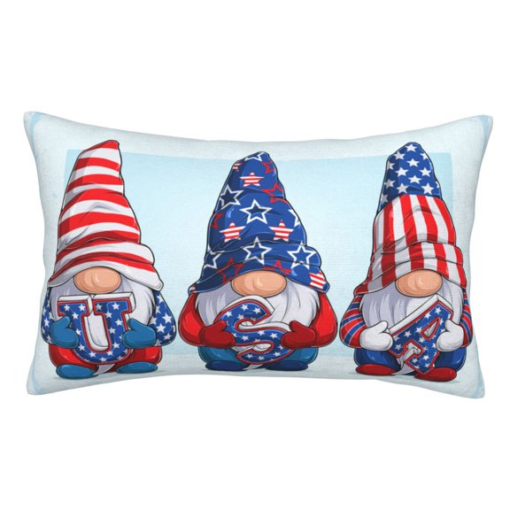 Naloa Cute Gnomes in USA1 Pillow Covers, Throw Pillow Case Cushion Covers,Cushion for Bedroom,Couch,Home-20"x30"