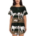 thumbnail image 1 of Naloa Cute Goat Baby Women's Short-Sleeved Pajama Set, Loungewear, Summer pajamas, Breathable Cozy - 3X-Large, 1 of 9