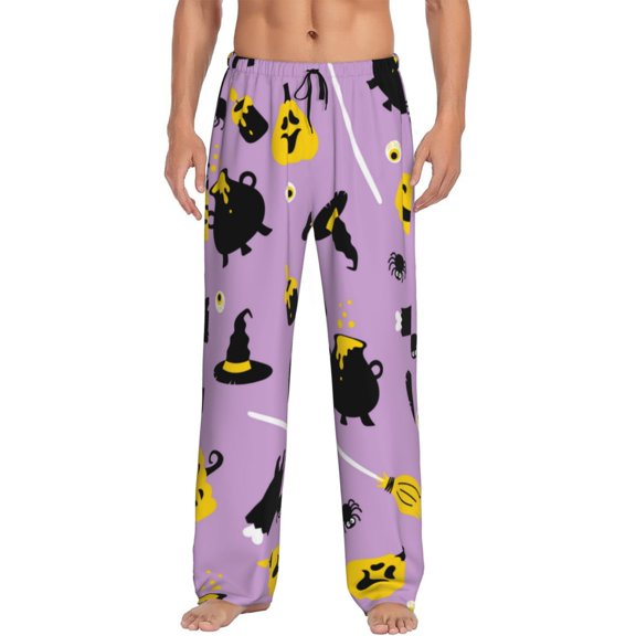 Naloa Cute Halloween Pajama Pants Men, PJ Bottoms, Sleep & Lounge Pants-Medium