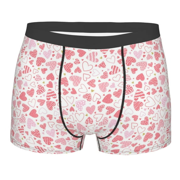 Naloa Cute Hand Drawn Hearts Print Mens Underwear - Boxers for Men, Classic Briefs for Men