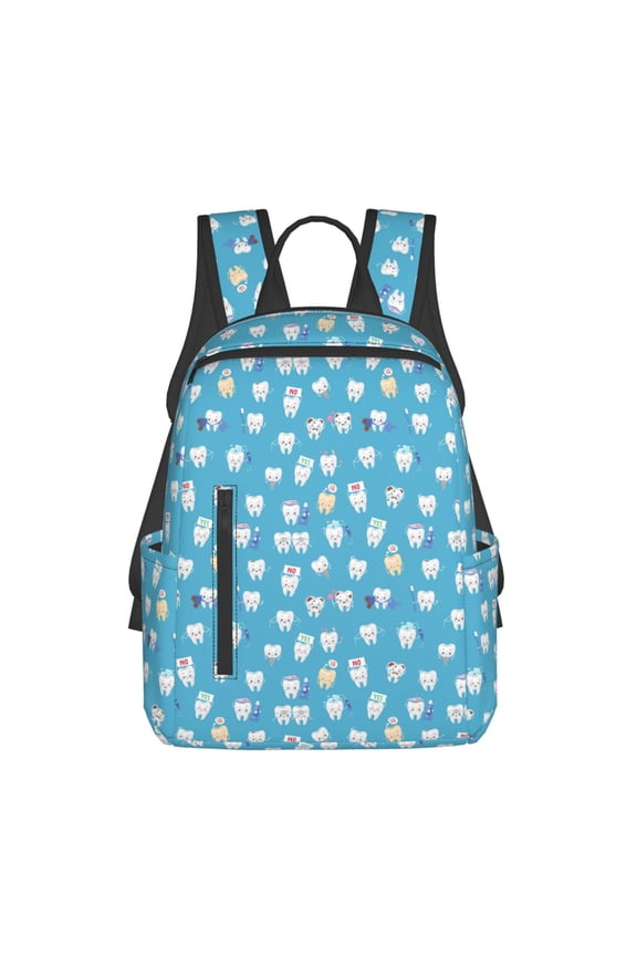 Cute Healthy Teeth Print Lightweight DayBackpack Suitable for school, work, shopping, travel, etc.
