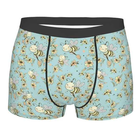 Naloa Cute Honeybees Print Mens Underwear - Boxers for Men, Classic Briefs for Men