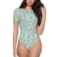 thumbnail image 1 of Naloa Cute Honeybees Women's Short-Sleeved Onesie, One-Piece Swimsuit for Parties, dates, clubs - XX-Large, 1 of 9