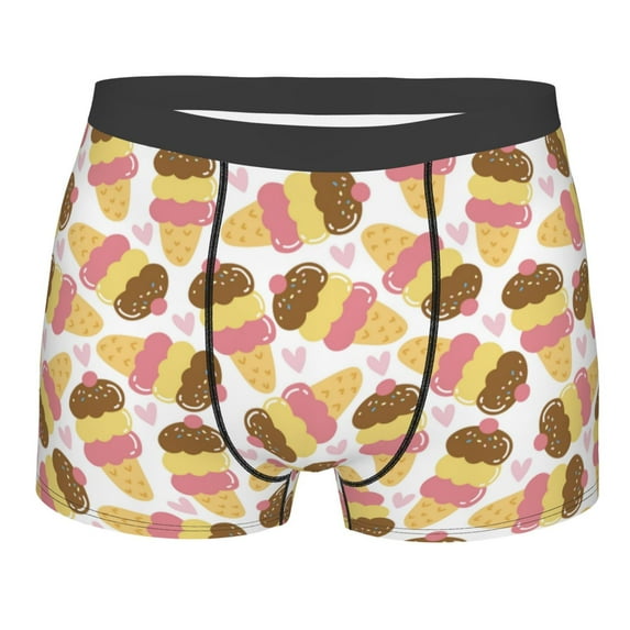 Naloa Cute Ice Cream Print Mens Underwear - Boxers for Men, Classic Briefs for Men