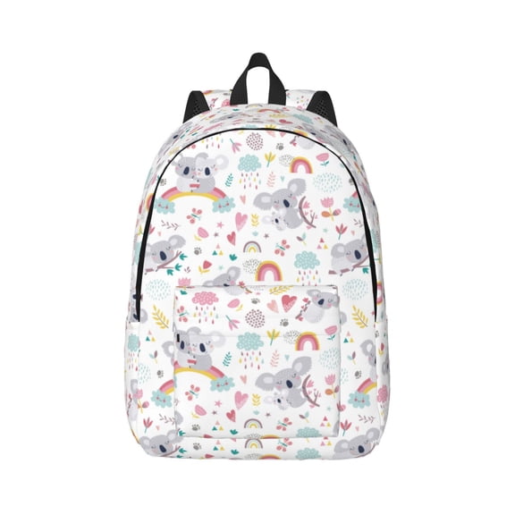 Naloa Cute Koala Canvas Backpack for Men Women Rucksack Casual Travel Daypack College Tote Satchel Bookbag for Teens-Small