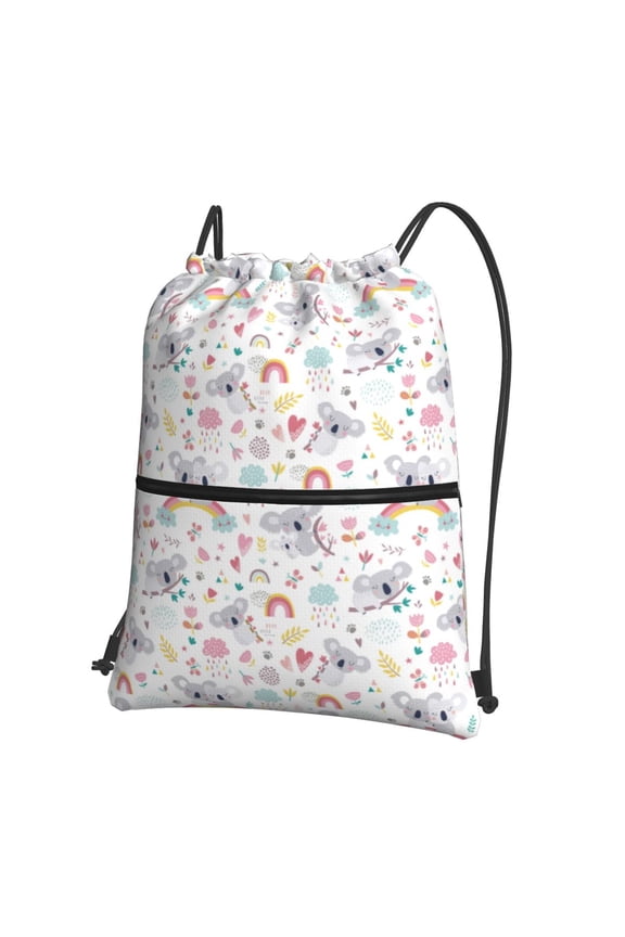 Cute Koala Drawstring Backpack String Bag Cinch Water Resistant for Gym Shopping Sport Yoga