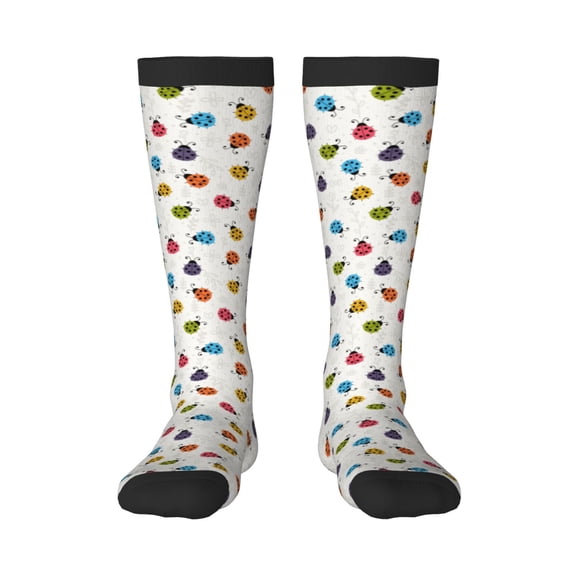 Naloa Cute Ladybugs Knee Socks, High Socks Long Stretchy Sock Women Knee High Stocking, Long Socks for Women