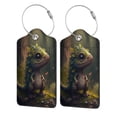 thumbnail image 1 of Naloa Cute Leaf Animal Luggage Tag for Suitcase Leather Baggage Tag with Stainless Steel Loop Privacy Cover for Women Men Girls-4 PCS, 1 of 5
