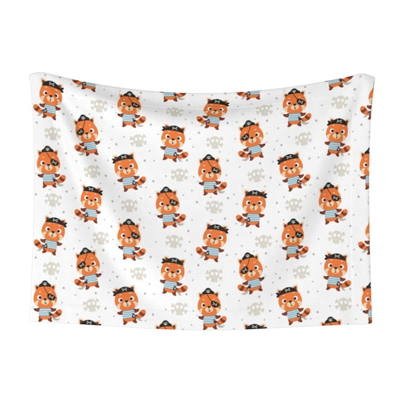 Naloa Cute Little Pirate Red Panda Dog Blanket, 3 Sizes Cat Blanket for Indoor Cats Large Medium Small Dog Gifts-Small