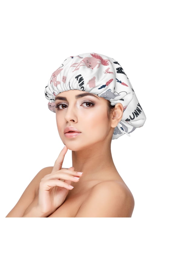 Cute Magic Bunny Adjustable Hair Bonnet for Sleeping, Hair Wrap Sleep Cap Turban for Women Men, Curly Straight Hair Long Large Braid Unisex