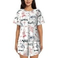 thumbnail image 1 of Naloa Cute Magic Bunny Women's Short-Sleeved Pajama Set, Loungewear, Summer pajamas, Breathable Cozy - XX-Large, 1 of 9