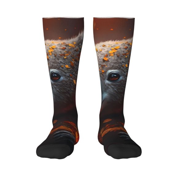 Naloa Cute Maple Leaf Koala Thigh High Socks Extra Long Stretchy Sock Women Over Knee High Opaque Stocking Daily Wear