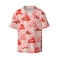 thumbnail image 1 of Naloa Cute Mushroom1 Men's Loose Fit Cuban Collar Short-Sleeve Shirt with Button-down and Chest Pocket for Everyday Wear Outings - Large, 1 of 7