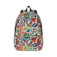 thumbnail image 1 of Naloa Cute Nautical Canvas Backpack for Men Women Rucksack Casual Travel Daypack College Tote Satchel Bookbag for Teens-Small, 1 of 7