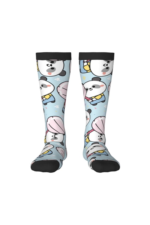 Cute Panda Bear Thigh High Socks Extra Long Stretchy Sock Women Over Knee High Opaque Stocking Daily Wear