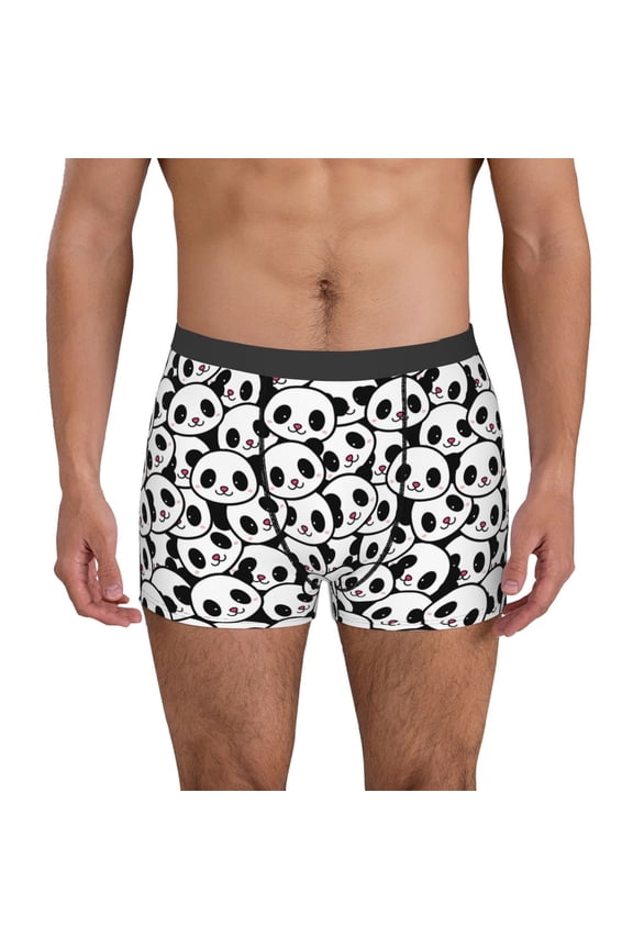Cute Panda Face Mens Underwear - Boxers for Men, Mens Boxer Briefs, Classic Briefs for Men-Small