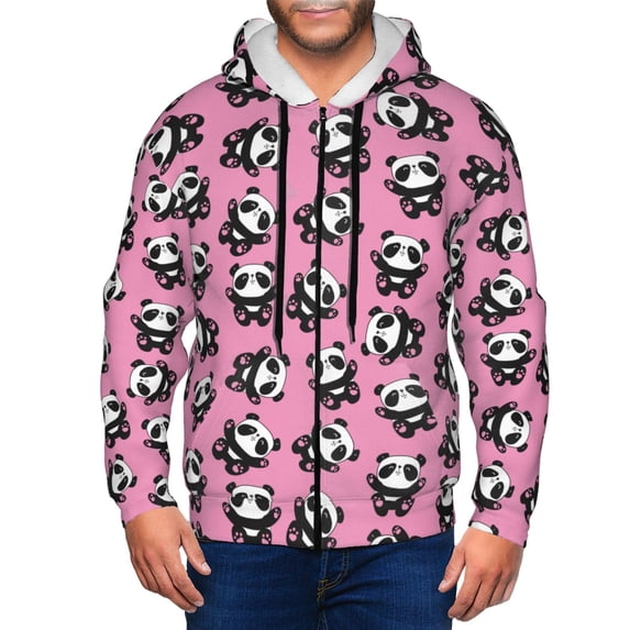 Naloa Cute Panda Men’s Hoodies, Zip up Hoodie, Sweatshirts,Hoodies for Men Sizes S-3XL-Medium