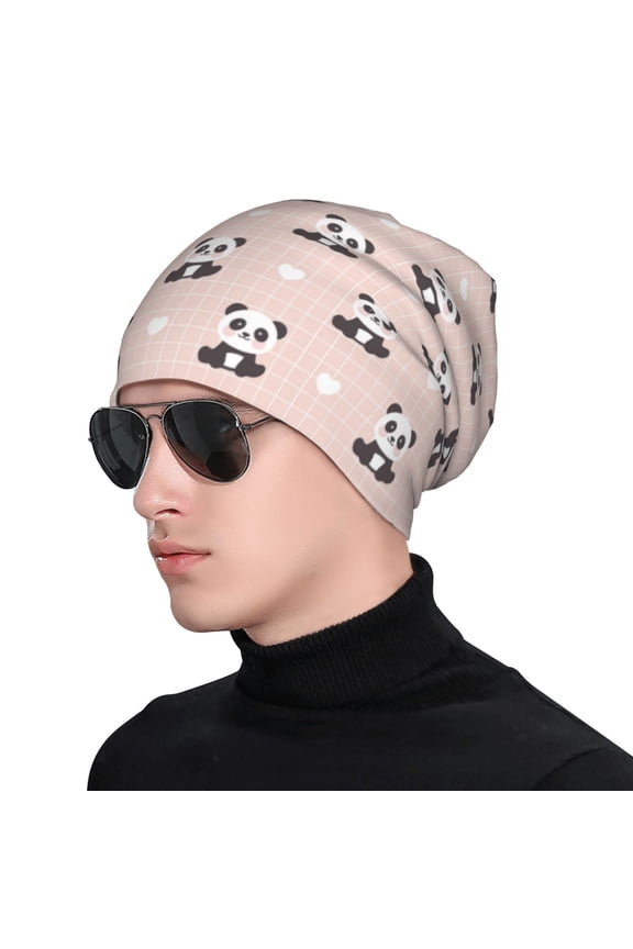 Cute Panda Soft Beanie Hat, Knit Beanie Daily Beanie in Fine Knit for Women Men Winter Travel, Outdoor
