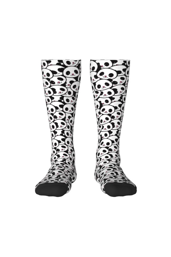 Cute Panda Thigh High Socks Extra Long Stretchy Sock Women Over Knee High Opaque Stocking Daily Wear