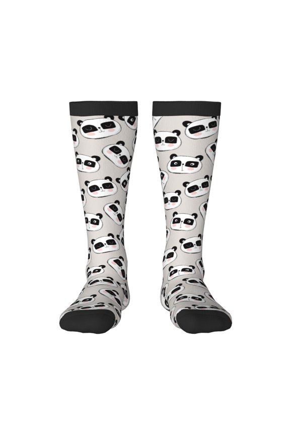 Cute Panda Thigh High Socks Extra Long Stretchy Sock Women Over Knee High Opaque Stocking Daily Wear