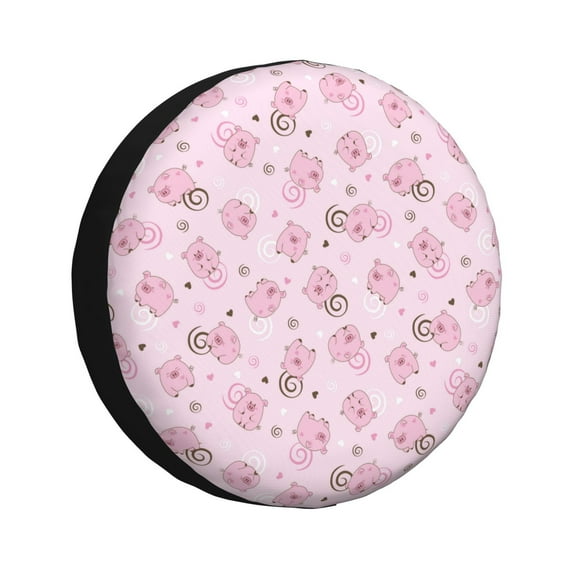 Naloa Cute Pig PVC Leather Spare Tire Wheel Cover for Car Truck SUV Camper Trailer Universal Fit many size15 inch