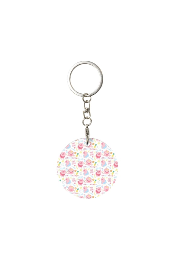 Cute Pig Print Round Keychain Keychain Key Ring, Key Tag, Key Chain Bulk for Gift Accessories (Round)
