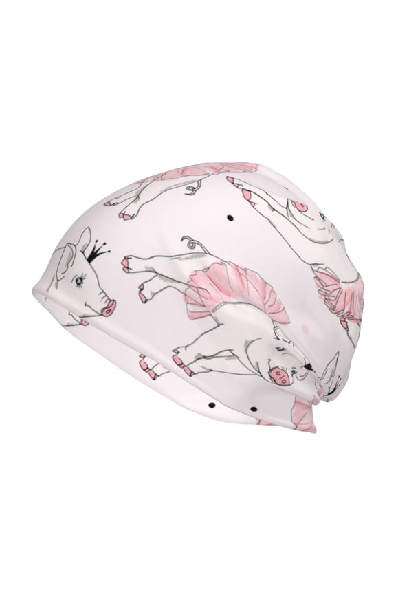Cute Piggy Ballerina Beanie for Men Women Knitted Unisex Winter Hat Beanies Cap Knit Cuffed Beanies Hats