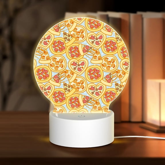 Naloa Cute Pizza In Various Acrylic LED Night Light Custom LED Lights Personalized Nightlight Customized Gifts for Family Couples Friends