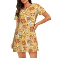 thumbnail image 1 of Naloa Cute Pizza In Various Print Women Nightgowns,Womens Loungewear,Short Sleeve Sleepwear,Comfy Ladies Nightdress, 1 of 6