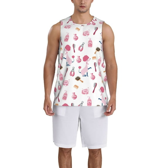 Naloa Cute Poodle Dog Basketball Jersey Reversible Men's Mesh Athletic Sports Shirts Training Practice S-4XLMedium