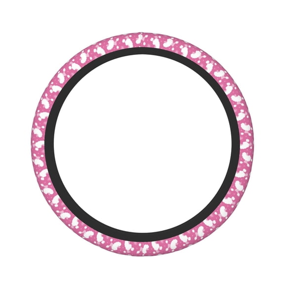 Naloa Cute Poodle Dog Elastic Steering Wheel Cover, Auto Steering Wheel Cover – 15 Inch , Comfortable Grip, Fit Suvs,Vans Cars,Trucks