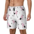 thumbnail image 1 of Naloa Cute Poodle Dog Print Men Swim Trunks with Compression Liner ,Board Shorts,Men's Swim Shorts with Drawstring and Elastic Waistband-3X-Large, 1 of 6