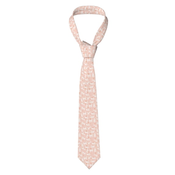 Naloa Cute Poodle Dog Print Solid Color Tie Formal Necktie for Men,Suitable for business, daily life, work