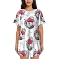 thumbnail image 1 of Naloa Cute Poodle Dog Women's Short-Sleeved Pajama Set, Loungewear, Summer pajamas, Breathable Cozy - Large, 1 of 9