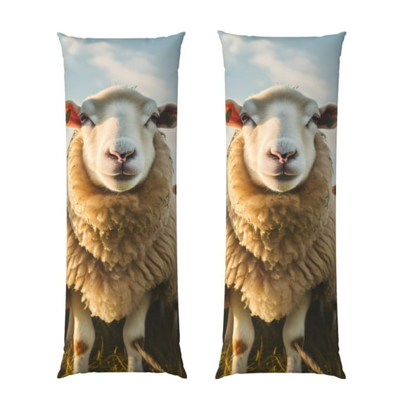 Naloa Cute Prairie Sheep Herd Super Soft 20x60 Body Pillow Case,Long Side Hidden Zipper(PILLOWS ARE NOT INCLUDED)