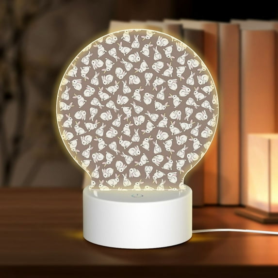Naloa Cute Rabbit Acrylic LED Night Light Custom LED Lights Personalized Nightlight Customized Gifts for Family Couples Friends