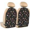 thumbnail image 1 of Naloa Cute Rabbit And Flower 2Pcs Anti-Kick Back Seat Cover Kick Mat, Car Seat Protector with 3 Storage Pockets, 1 of 8
