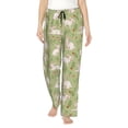 thumbnail image 1 of Naloa Cute Rabbit And Flower Print Women’s Ultra-Soft Comfy Pajama Lounge Pants with Pockets & Drawstring, 1 of 8