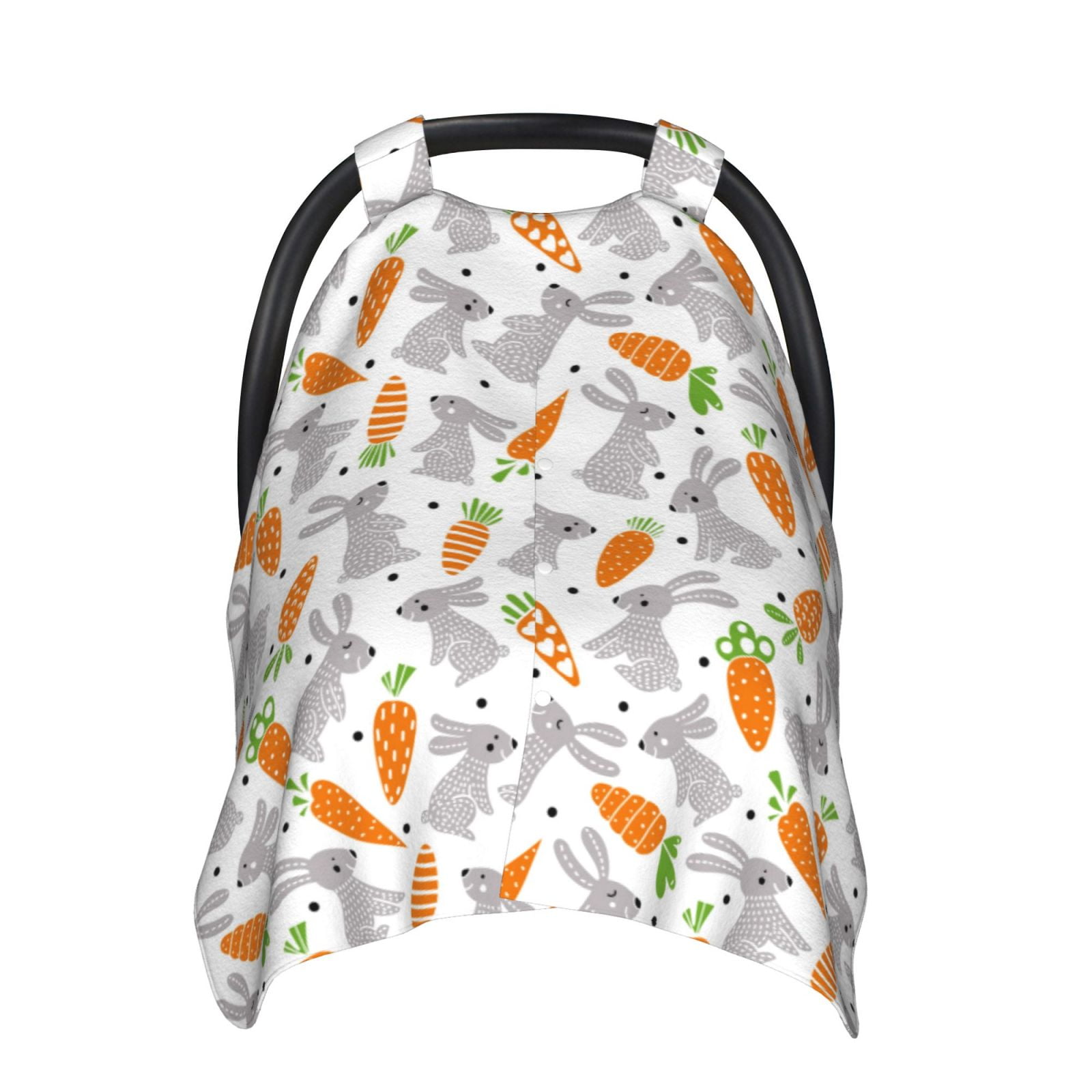 Naloa Cute Rabbit Baby Car Seat Cover, Breathable Baby Carrier Cover, Multiuse Baby Carrier Cover & Nursing Breastfeeding Cover